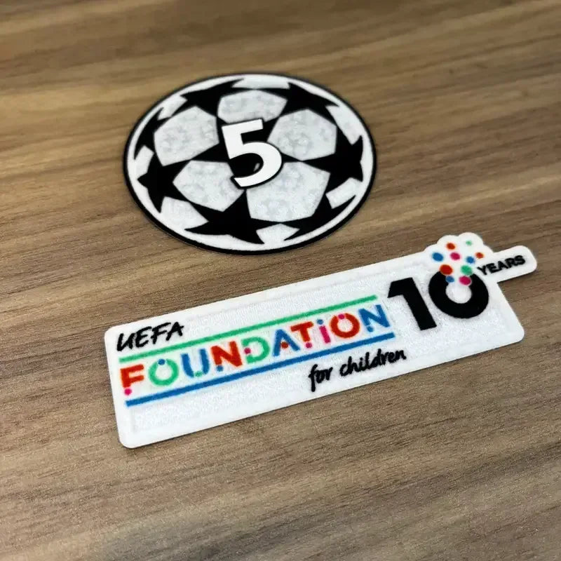 UCL Champions League 5 Times Winner + UEFA 10 Years Anniversary Foundation Official Patch - Nafan Collection