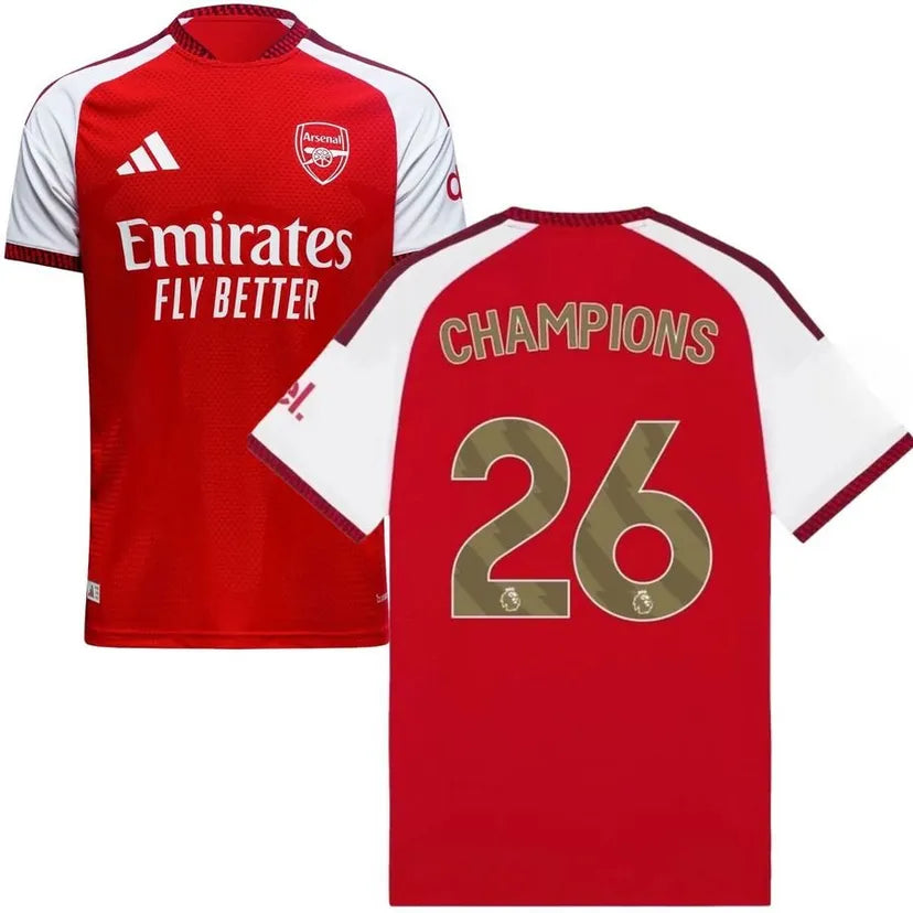 Arsenal 26/27 Gold Champions 26 Home Jersey Short Sleeve